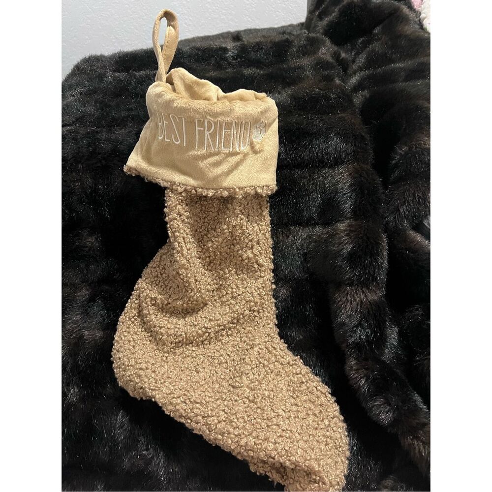 Humane Society best‎ friend fuzzy Sherpa dog Christmas stocking